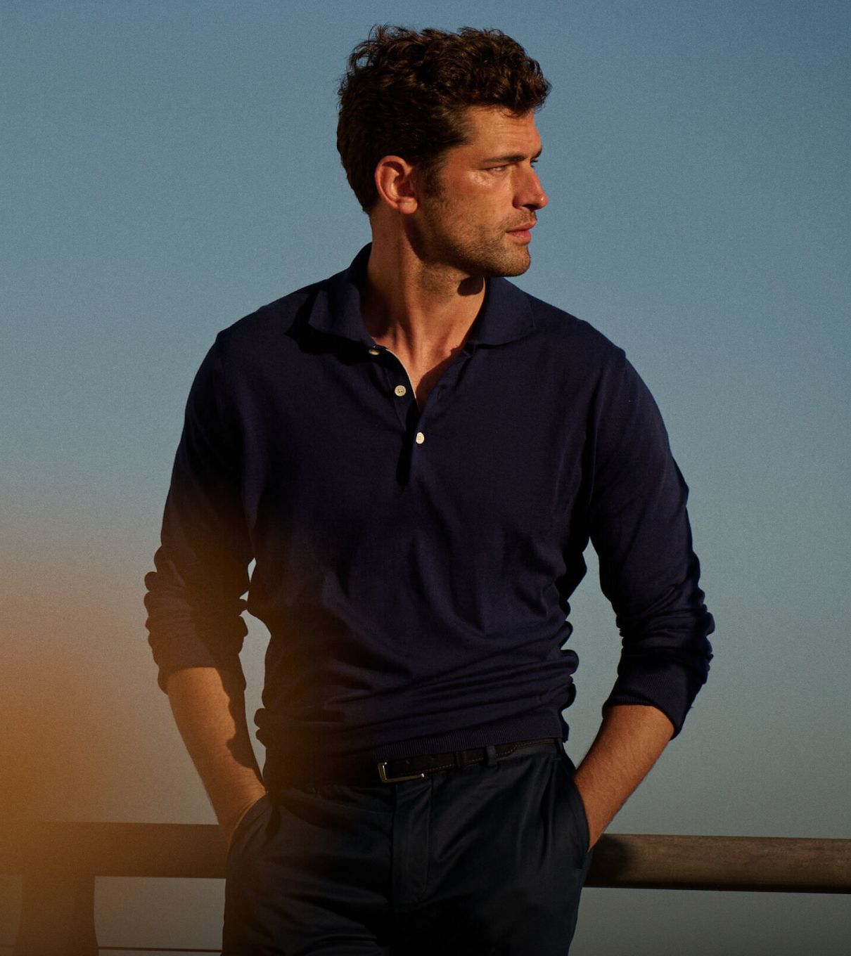 MARINER SEA ISLAND COTTON SWEATER POLO